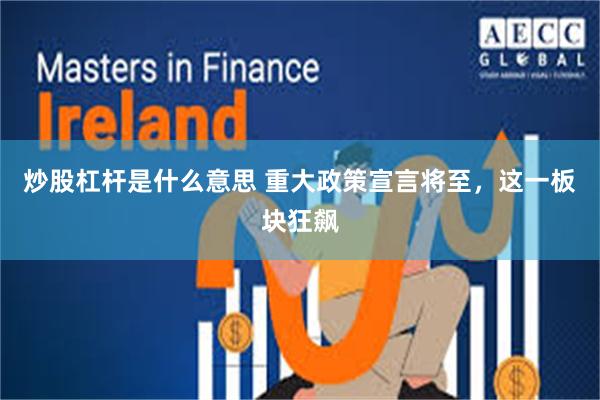 炒股杠杆是什么意思 重大政策宣言将至，这一板块狂飙